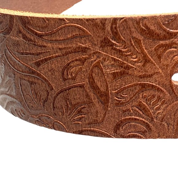 ANTONIAZZI Firenze Brown Tooled‎ Leather Wide Waist Belt main image 11